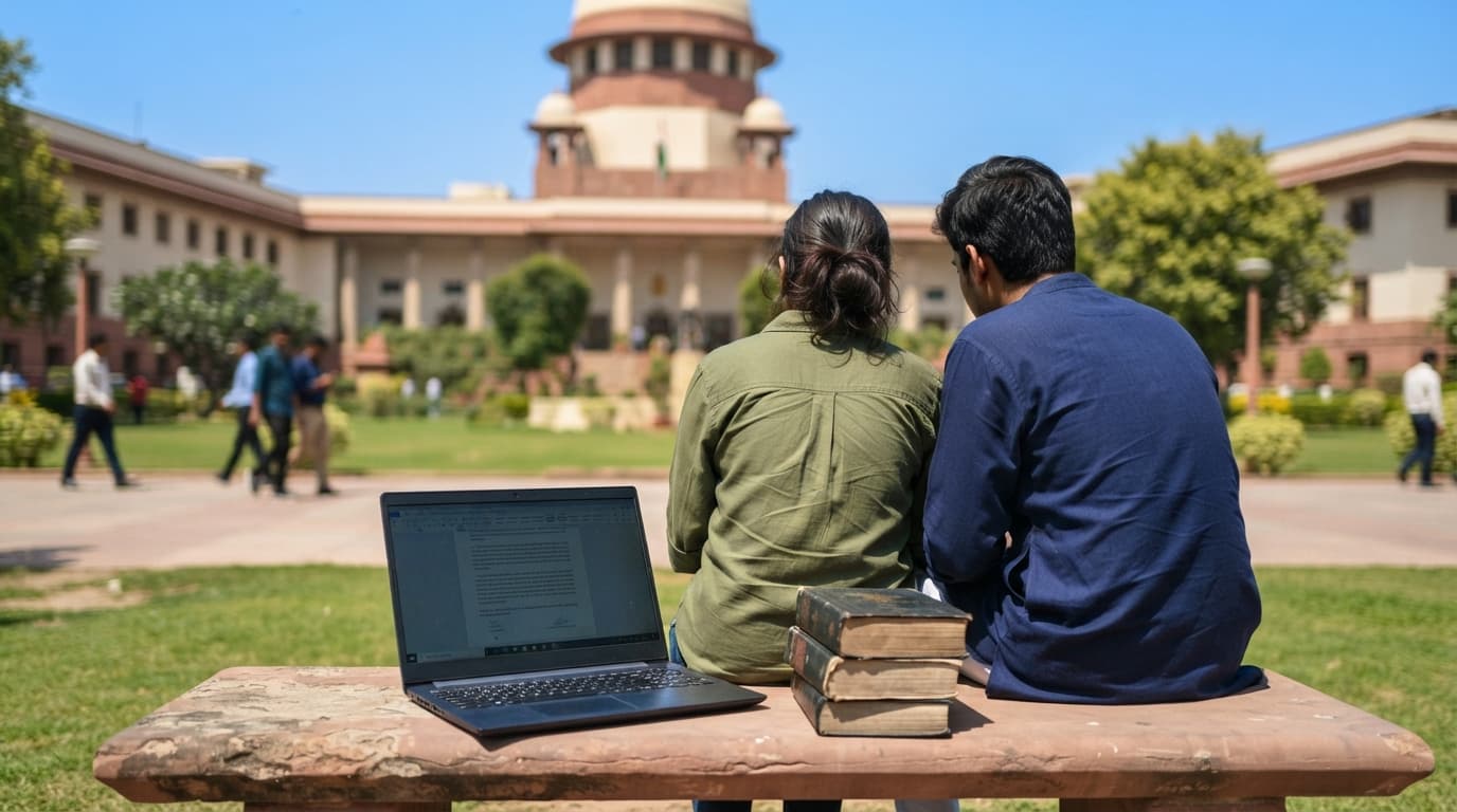 AI-generated illustration: Readers viewing court summaries outside court